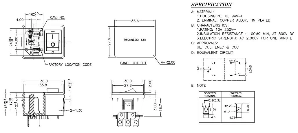AC250V 10A 3 Pins Terminals Panel Mount IEC C14 Male Inline Adapter Plug Power Socket Connectors UL CE CCC En