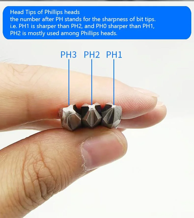 Tooljoy 50mm pH2 Impact Screwdriver Bits pH Insert Bits Double End Driver Bits Set