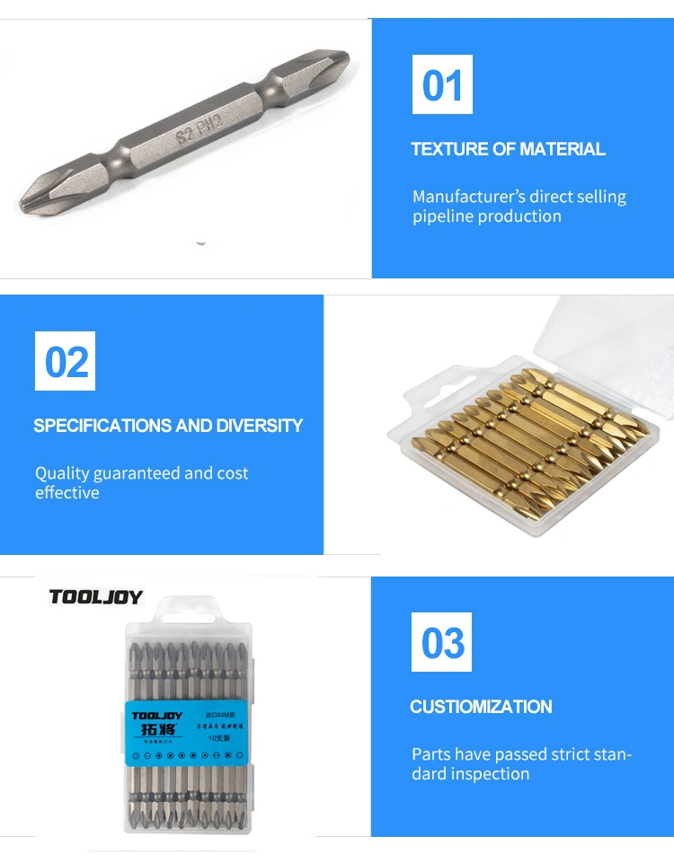 Durable Quality pH2 Alloy Steel Magnetic Impact Bits Double-End Driver Bits Screwdriver Bits