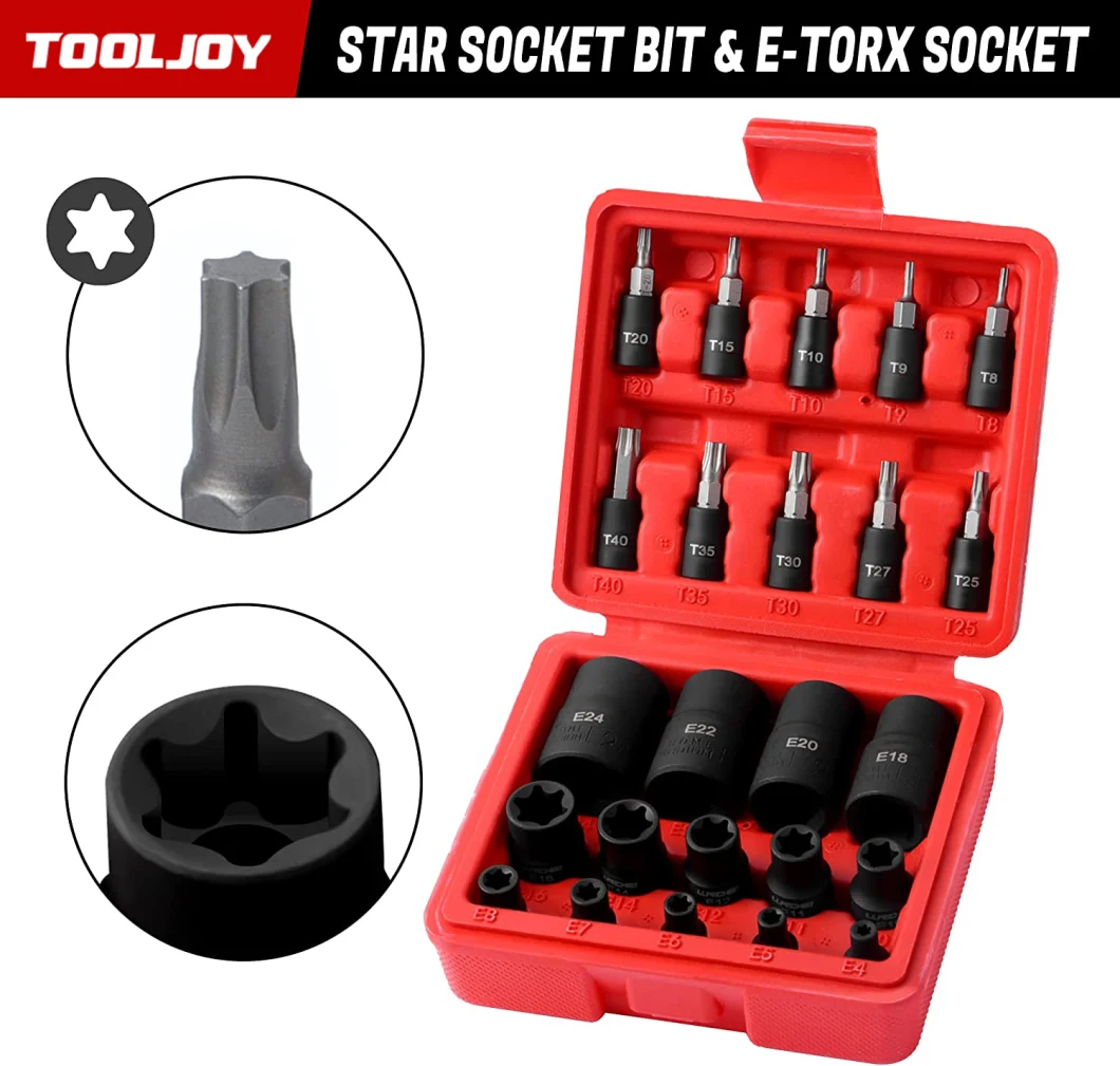 24 Piece Plastic Tool Box Storage Case Combination Package Mixed 1/2 3/8 1/4 Hand Tools Kits Socket Set