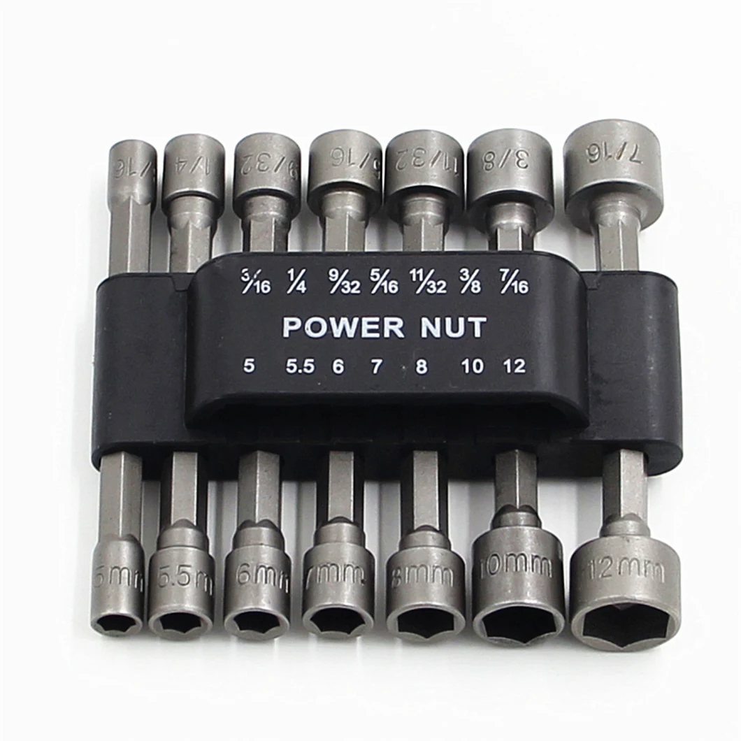 14PCS Power Nuts Drill Tools Set Metric Socket Wrench Screw 1/4&prime; &prime; Driver Hex Keys Nut Driver &amp; Bit Sets